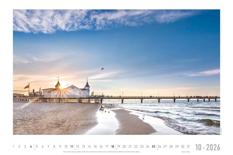 Produktbild: Seeblick 2026 - Bildkalender quer 49,5x33 cm - Sea View - die schönsten Strandbilder - Landschaftskalender - Wandkalender - Wandplaner