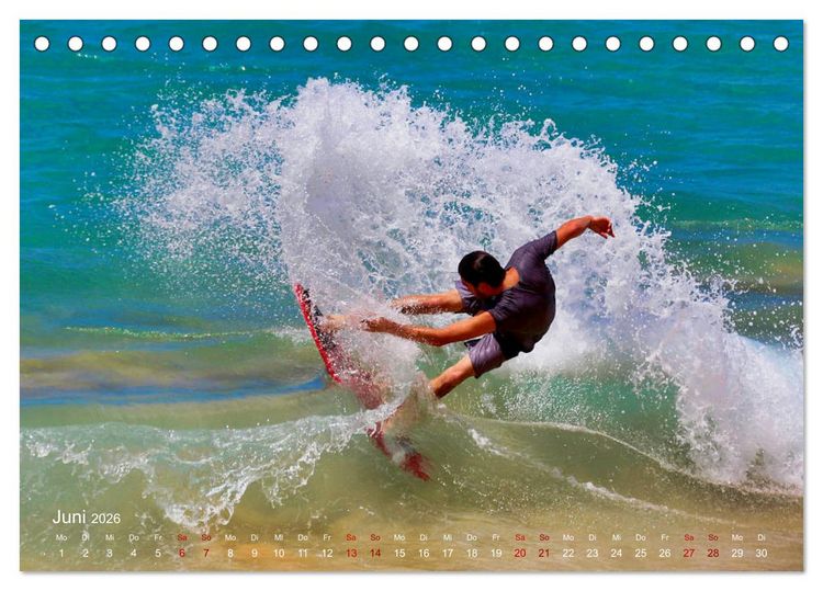 Produktbild: Surfen - die perfekte Welle (Tischkalender 2026 DIN A5 quer), CALVENDO Monatskalender