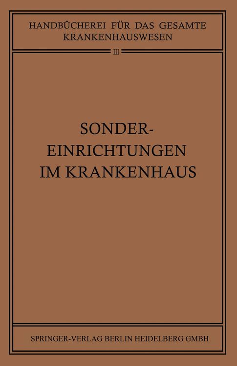 Produktbild: Sondereinrichtungen im Krankenhaus
