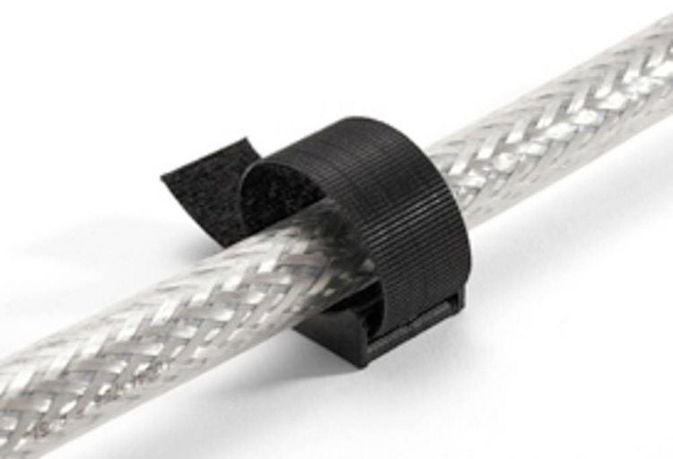 Produktbild: Hebotec Klettbandsockel zum B&uuml;ndeln, mit Sockel, zum Anschrauben Haft- und Flauschteil (B x H) 30 mm x 300 mm Schwarz 1 St.