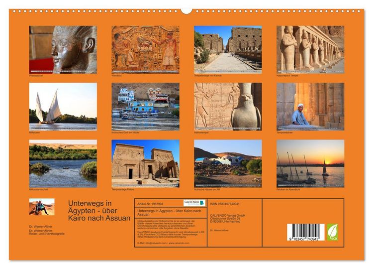 Produktbild: Unterwegs in &Auml;gypten - &uuml;ber Kairo nach Assuan (hochwertiger Premium Wandkalender 2026 DIN A2 quer), Kunstdruck in Hochglanz