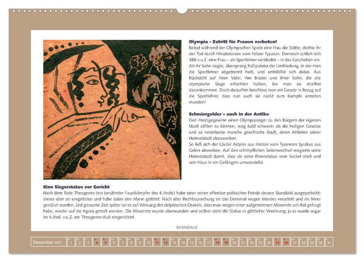 Produktbild: Kurioses im Antiken Olympia (hochwertiger Premium Wandkalender 2027 DIN A2 quer), Kunstdruck in Hochglanz