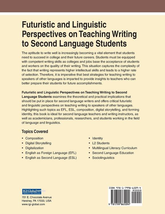 Produktbild: Futuristic and Linguistic Perspectives on Teaching Writing to Second Language Students, 1 volume