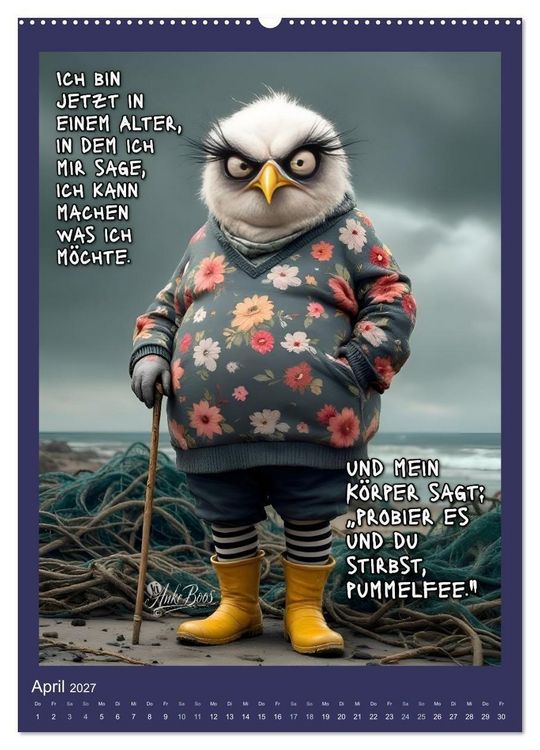 Produktbild: B&ouml;se M&ouml;wen - gestorben wird sp&auml;ter (hochwertiger Premium Wandkalender 2027 DIN A2 hoch), Kunstdruck in Hochglanz