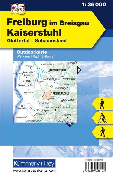 Produktbild: Freiburg im Breisgau Kaiserstuhl Glottertal, Schauinsland, Nr. 25 Outdoorkarte Deutschland 1:35 000