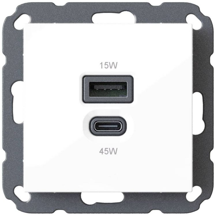 Produktbild: Ehmann 6460x0100 USB-Ladesteckdose Wei&szlig;
