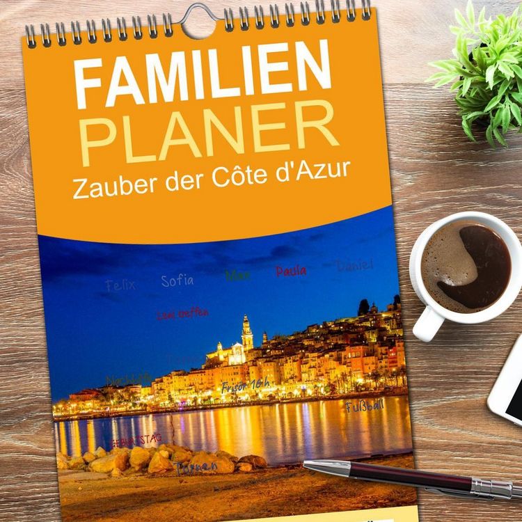 Produktbild: Familienplaner 2026 - Zauber der C&ocirc;te d'Azur mit 5 Spalten (Wandkalender, 21 x 45 cm) CALVENDO