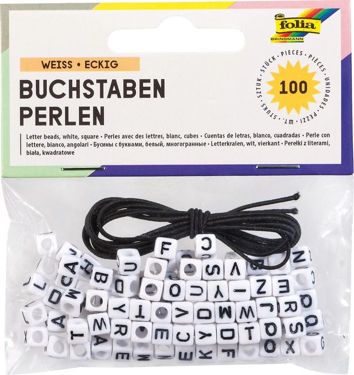 Produktbild: FOLIA&reg; Buchstaben Perlen, weiss