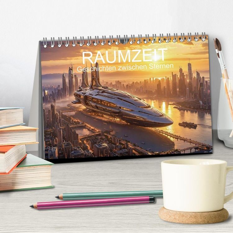 Produktbild: Raumzeit. Geschichten zwischen Sternen (Tischkalender 2026 DIN A5 quer), CALVENDO Monatskalender