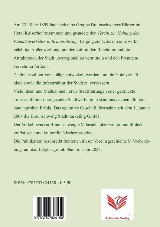Produktbild: Betrachtung zu Momenten des Verkehrsvereins Braunschweig in 123 Jahren