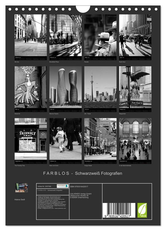 Produktbild: F A R B L O S - Schwarzwei&szlig; Fotografien (Wandkalender 2026 DIN A4 hoch), CALVENDO Monatskalender