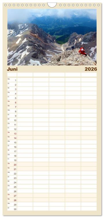 Produktbild: Familienplaner 2026 - Gipfelabenteuer - wenn der Berg ruft mit 5 Spalten (Wandkalender, 21 x 45 cm) CALVENDO