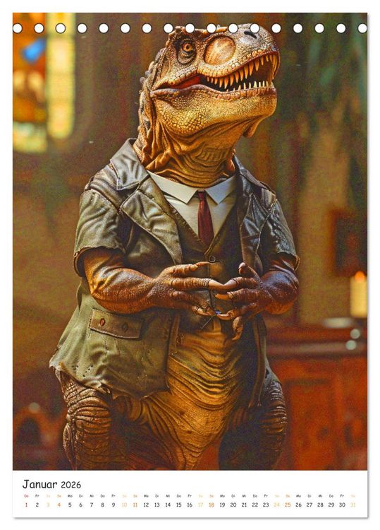 Produktbild: Tyrannosaurus Rex - Kleine Arme, gro&szlig;e Abenteuer (Tischkalender 2026 DIN A5 hoch), CALVENDO Monatskalender