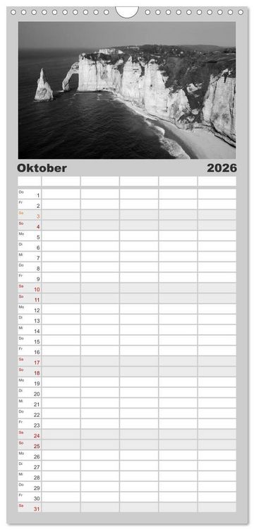 Produktbild: Familienplaner 2026 - BLACK 'N WHITE mit 5 Spalten (Wandkalender, 21 x 45 cm) CALVENDO