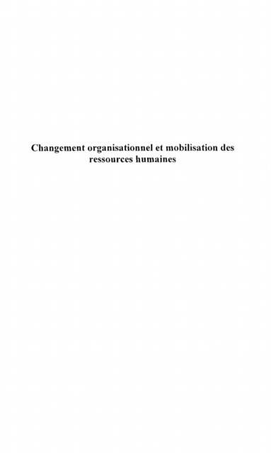 Produktbild: Changement organisationnel et mobilisation des ressources hu