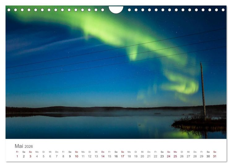 Produktbild: Nordlichter - Magische N&auml;chte in Skandinavien (Wandkalender 2026 DIN A4 quer), CALVENDO Monatskalender