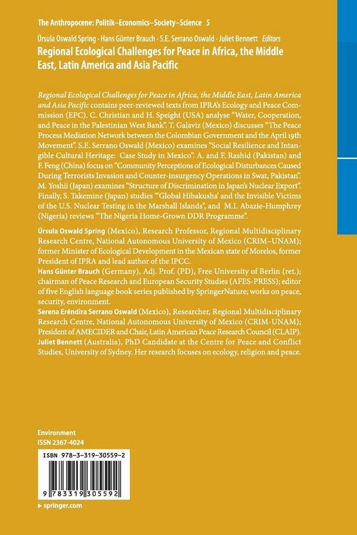 Produktbild: Regional Ecological Challenges for Peace in Africa, the Middle East, Latin America and Asia Pacific