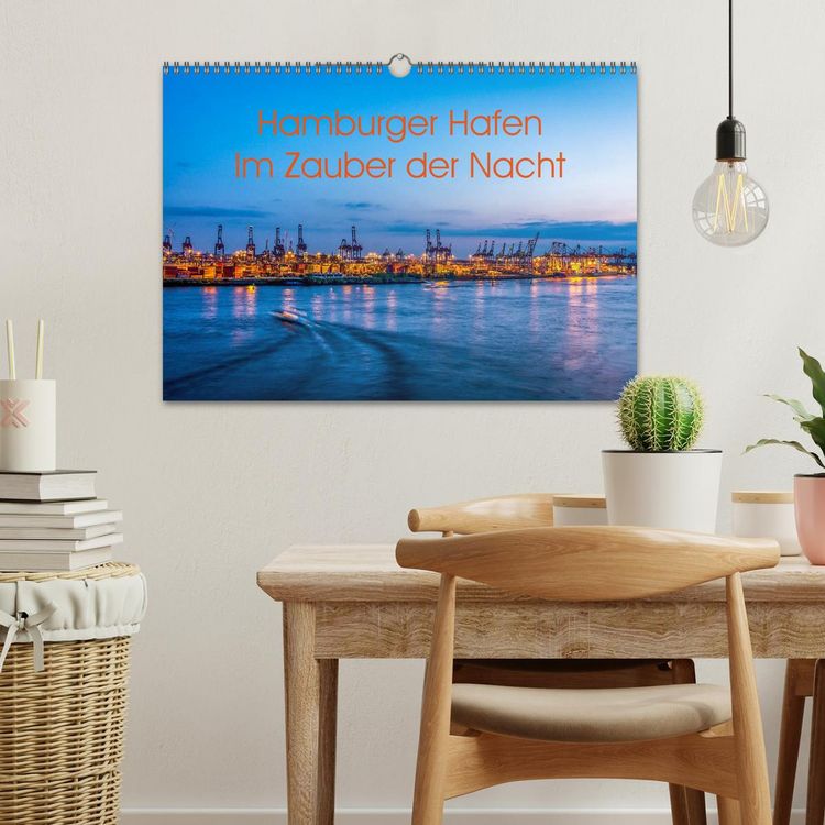 Produktbild: Hamburger Hafen - Im Zauber der Nacht (Wandkalender 2026 DIN A3 quer), CALVENDO Monatskalender