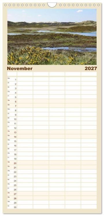 Produktbild: Familienplaner 2027 - Vielf&auml;ltiges Sylt - Mehr als Strand mit 5 Spalten (Wandkalender, 21 x 45 cm) CALVENDO