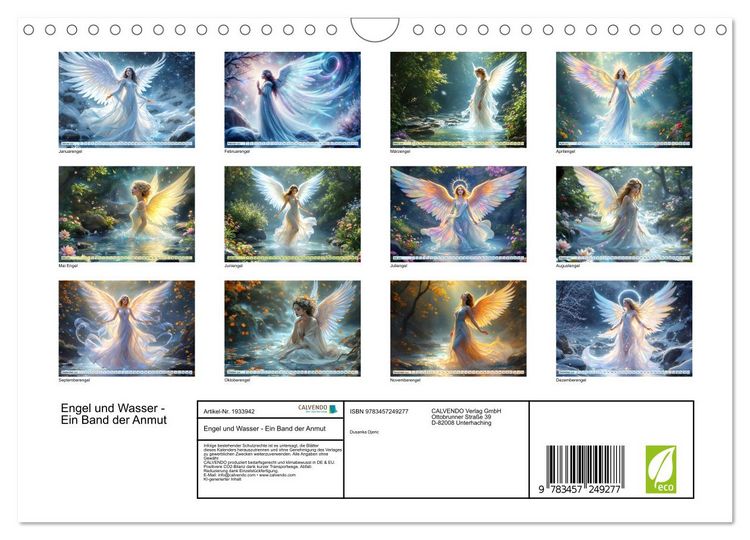 Produktbild: Engel und Wasser - Ein Band der Anmut (Wandkalender 2026 DIN A4 quer), CALVENDO Monatskalender