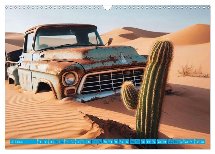 Produktbild: Oldtimer im W&uuml;stensand (Wandkalender 2026 DIN A3 quer), CALVENDO Monatskalender
