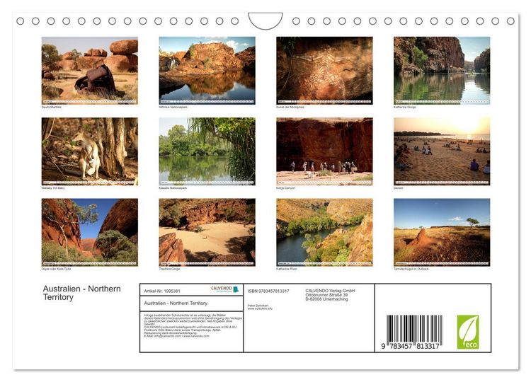 Produktbild: Australien - Northern Territory (Wandkalender 2026 DIN A4 quer), CALVENDO Monatskalender