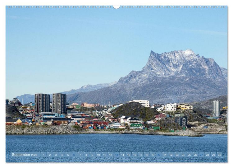 Produktbild: Gr&ouml;nland - Felsen, Eis und bunte H&auml;user (hochwertiger Premium Wandkalender 2026 DIN A2 quer), Kunstdruck in Hochglanz
