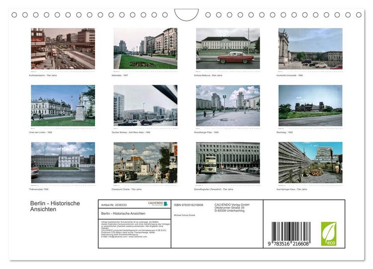 Produktbild: Berlin - Historische Ansichten (Wandkalender 2026 DIN A4 quer), CALVENDO Monatskalender
