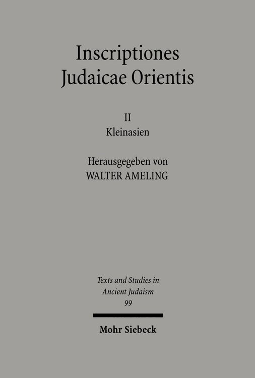 Produktbild: Inscriptiones Judaicae Orientis