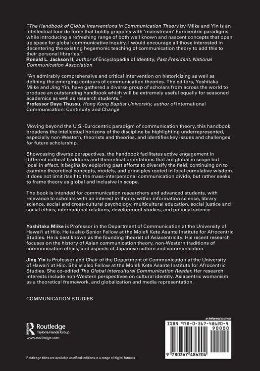 Produktbild: The Handbook of Global Interventions in Communication Theory
