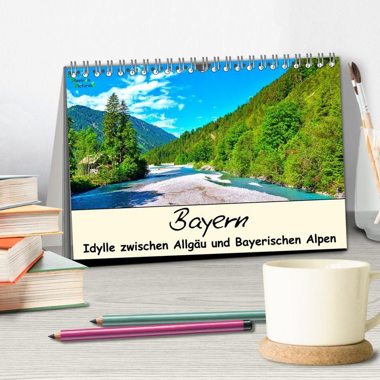 Produktbild: Bayern - Idylle zwischen Allg&auml;u und Bayerischen Alpen (Tischkalender 2026 DIN A5 quer), CALVENDO Monatskalender