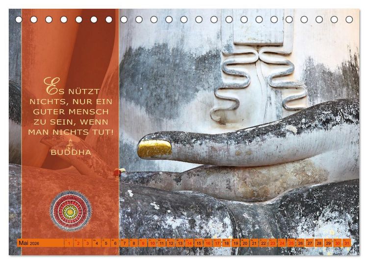 Produktbild: Unterwegs zur Erleuchtung Buddhistische Weisheiten (Tischkalender 2026 DIN A5 quer), CALVENDO Monatskalender