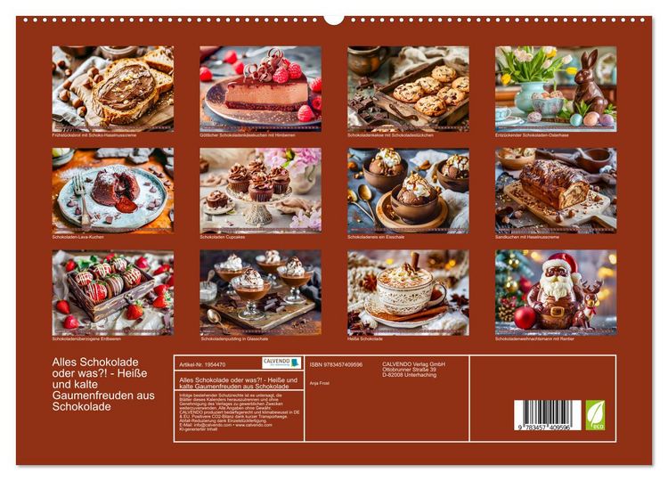 Produktbild: Alles Schokolade oder was?! - Hei&szlig;e und kalte Gaumenfreuden aus Schokolade (hochwertiger Premium Wandkalender 2026 DIN A2 quer), Kunstdruck in Hochglanz