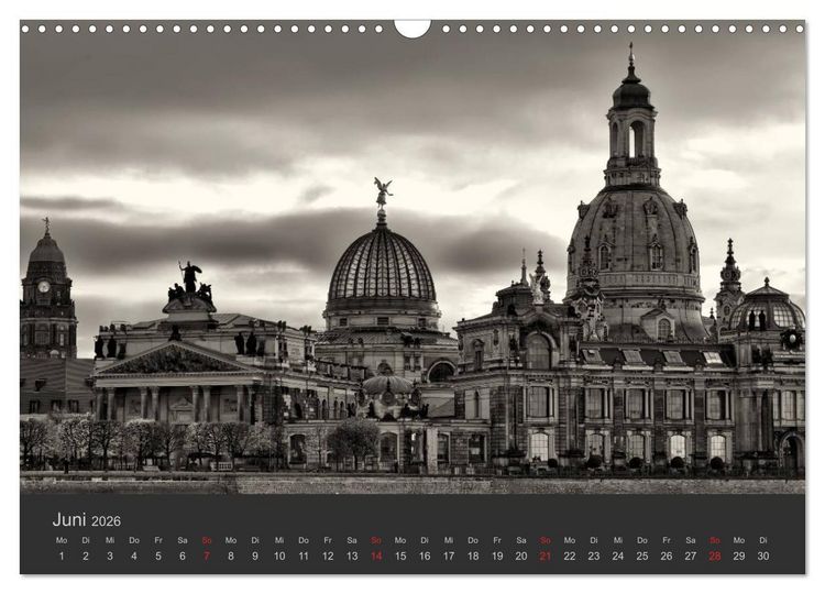 Produktbild: Dresden Schwarz Weiss 2026 (Wandkalender 2026 DIN A3 quer), CALVENDO Monatskalender