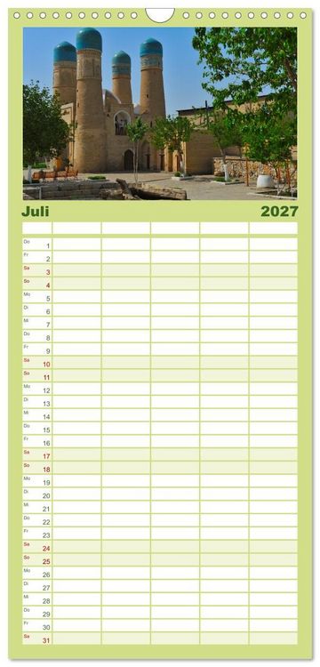 Produktbild: Familienplaner 2027 - Usbekistan, Perlen der Seidenstra&szlig;e mit 5 Spalten (Wandkalender, 21 x 45 cm) CALVENDO