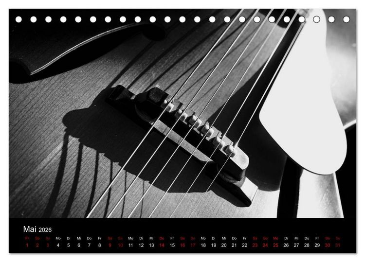 Produktbild: Regelwerke - Details alter E-Gitarren (Tischkalender 2026 DIN A5 quer), CALVENDO Monatskalender