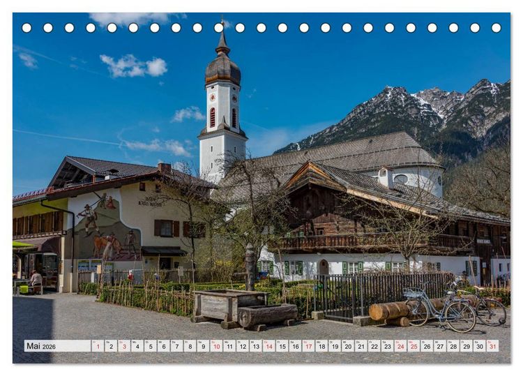 Produktbild: Garmisch-Partenkirchen - Zentrum des Werdenfelser Landes (Tischkalender 2026 DIN A5 quer), CALVENDO Monatskalender