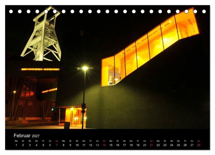 Produktbild: Impressionen Ruhrgebiet bei Nacht (Tischkalender 2027 DIN A5 quer), CALVENDO Monatskalender