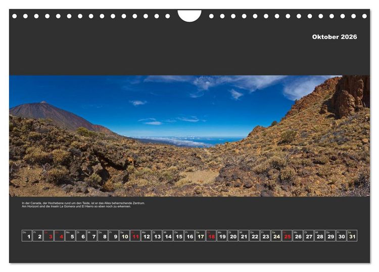 Produktbild: Teneriffa im Panorama (Wandkalender 2026 DIN A4 quer), CALVENDO Monatskalender