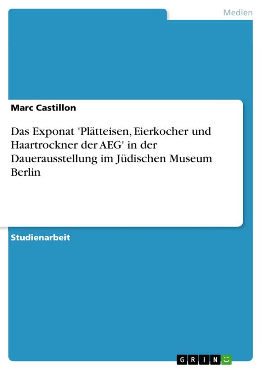 Produktbild: Das Exponat 'Pl&auml;tteisen, Eierkocher und Haartrockner der AEG' in der Dauerausstellung im J&uuml;dischen Museum Berlin