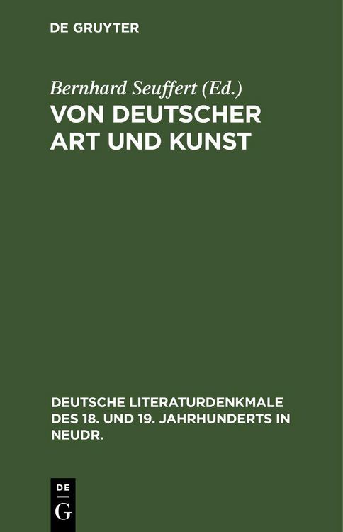 Produktbild: Von deutscher Art und Kunst