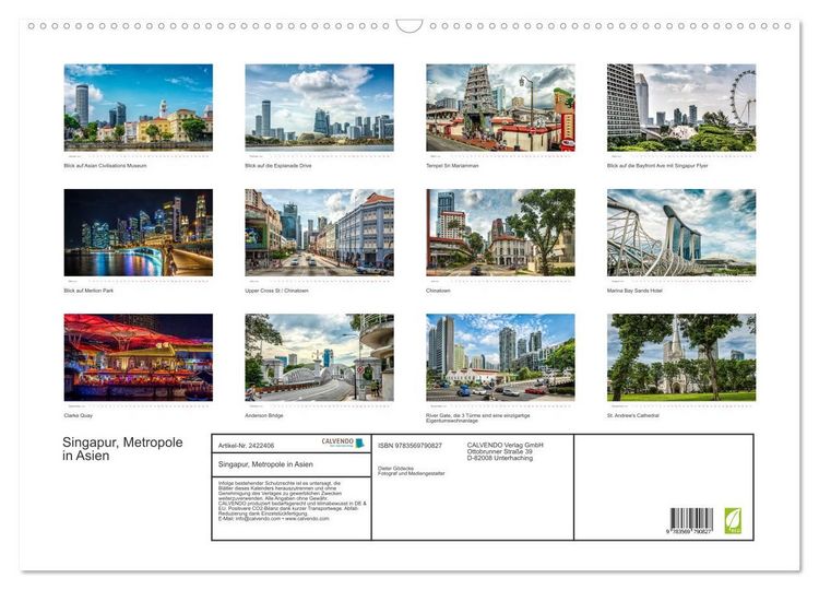 Produktbild: Singapur, Metropole in Asien (Wandkalender 2027 DIN A2 quer), CALVENDO Monatskalender