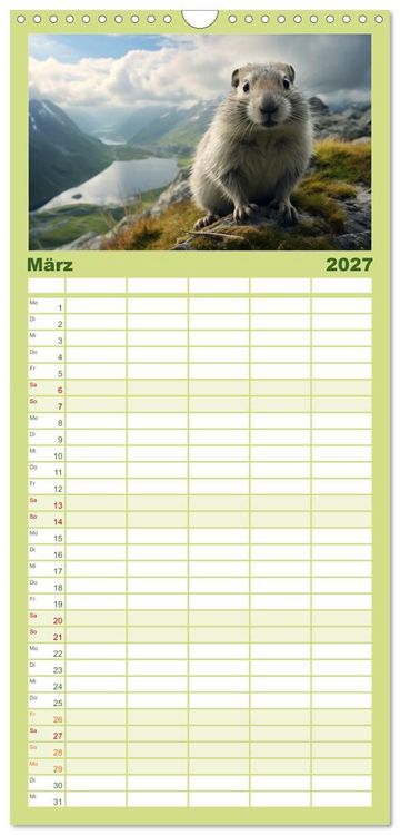 Produktbild: Familienplaner 2027 - Nach Art der Lemminge mit 5 Spalten (Wandkalender, 21 x 45 cm) CALVENDO