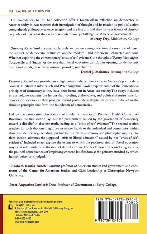 Produktbild: Democracy Reconsidered