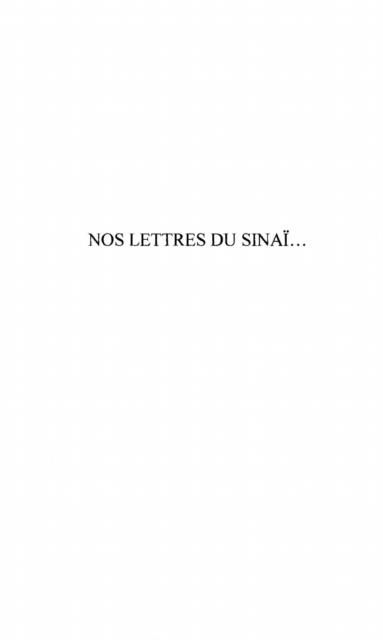 Produktbild: Nos lettres du sinai