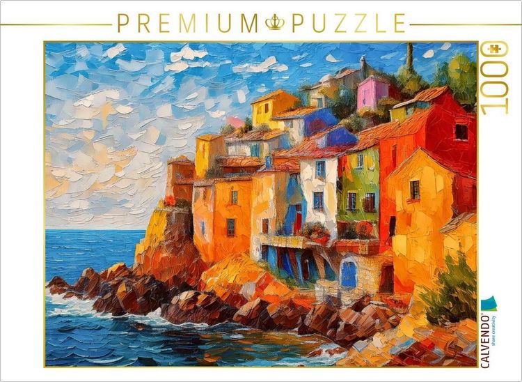 Produktbild: CALVENDO Puzzle Dorf an einer felsigen Mittelmeerk&uuml;ste | 1000 Teile Lege-Gr&ouml;&szlig;e 64x48cm Foto-Puzzle f&uuml;r gl&uuml;ckliche Stunden