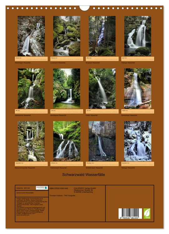 Produktbild: Schwarzwald Wasserf&auml;lle (Wandkalender 2026 DIN A3 hoch), CALVENDO Monatskalender