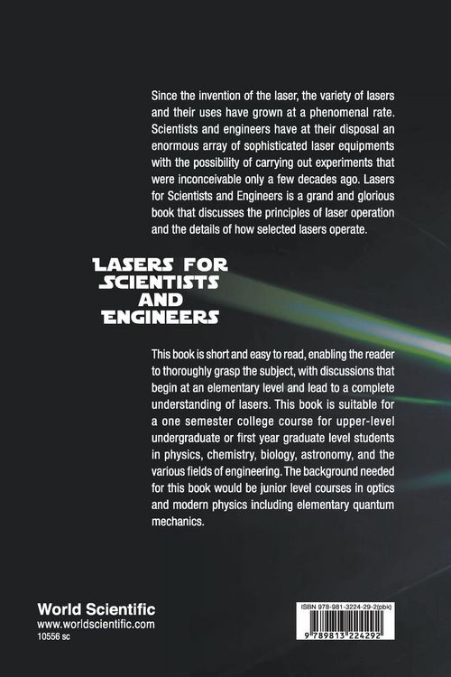Produktbild: LASERS FOR SCIENTISTS AND ENGINEERS
