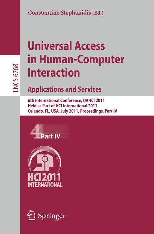 Produktbild: Universal Access in Human-Computer Interaction. Applications and Services