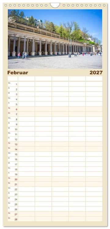 Produktbild: Familienplaner 2027 - Karlsbad / Karlovy Vary - Kleinod im Westb&ouml;hmischen B&auml;derdreieck mit 5 Spalten (Wandkalender, 21 x 45 cm) CALVENDO
